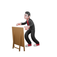 3d koreograf prestanda konstnär. en manlig koreograf promenader med både händer vänd framåt- önskar till ta en stående styrelse. dansa modell png