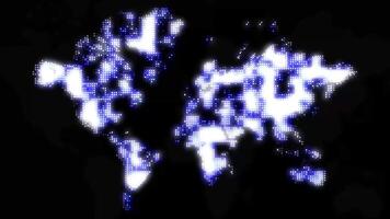 Digital earth maps animation, planet earth on neon light is suitable as a background for presentations about futuristic technology, network connections, communication lines, and global cyberspace. video