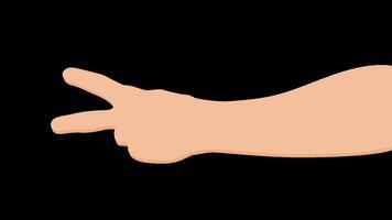 hand gesture animation 2d cartoon style on transparant background video