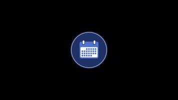 calendar business icon 2d animation on alpha channel transparant background video