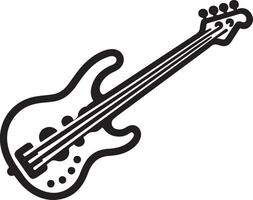 versátil bajo guitarra silueta imagen para impresión y web vector