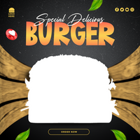 Special Delicous Burger Food Menu Banner Ad Design psd