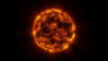 Abstract Sun with glowing plasma with tongues of flame. video