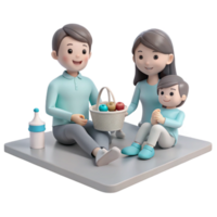 contento familia picnic con cesta de Fruta png