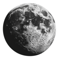 détaillé vue de le la lune surface pendant nuit png