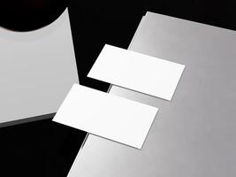 Realistic business branding cards template mockup on table photo