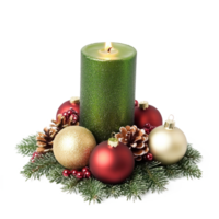 avènement bougie avec Noël décoré ornements isoler sur transparent Contexte png
