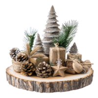 Noël table centres de table avec décorations articles isoler sur transparent Contexte png