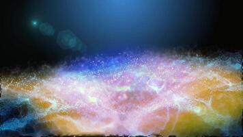 Magical waves of bright energy.High tech rainbow light ray particles and bokeh energy video