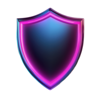 A Glowing Verified Shield Icon with Vibrant Neon Effect and Dynamic Gradient png