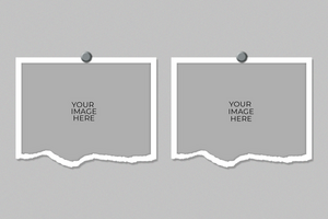 two blank paper frames mockup psd