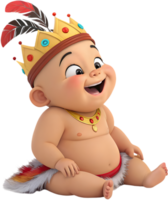 feliz bebê rei momo às rio carnaval festival. . png