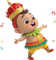 feliz bebê rei momo dentro rio carnaval traje. . png