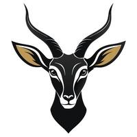 an antelope head with horns on a white background vector