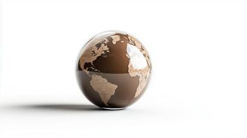 Global sphere with detailed continental representations on a light background rotating gently photo