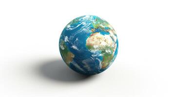 Earth globe on white background photo