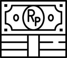 Indonesian Rupiah Line Icon vector