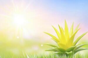 Bright plant against a soft, sunny background. photo