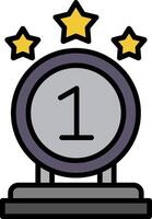 First Prize Line Filled Icon vector