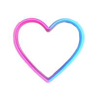 Neon heart in pink and blue light on white background png