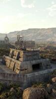 A futuristic city with a military base and war bunkers video
