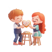 alegre momento do cozimento biscoitos com amor, partilha criatividade e felicidade junto. png