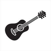 acústico guitarra silueta icono un sencillo ilustración vector