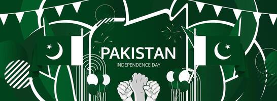 Pakistan Independence Day latest Poster for 14 August. Amazing banners for Pakistan National Day celebration. vector