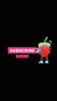 3D Strawberry Fruit Character Promoting Subscribe Now Message. Transparent Background. Alpha Background. Looping Animation. video