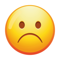 ein runzelte die Stirn Emoji Gesicht mit ein tief Stirnrunzeln und niedergeschlagen Augen, vermitteln Traurigkeit und Enttäuschung im Sanft Gelb Töne. png