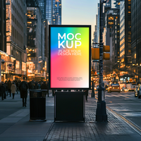 uma Painel publicitário brincar em a rua às noite psd