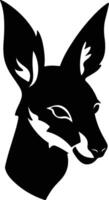 cautivador negro silueta de Wallaby cabeza vector