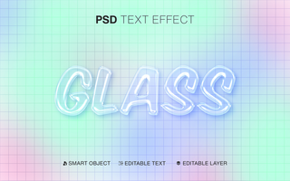Glass Text Effect psd
