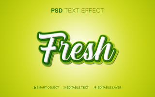 3d editável fresco texto efeito psd