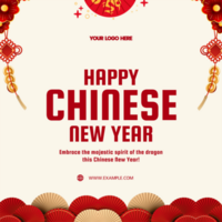 Chinese New Year Greeting background Social Media Post template Design psd