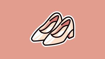 elegant wit hoge hak schoenen animatie lus in 4k resolutie video