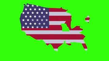 Etats-Unis carte sur vert Contexte. video