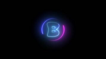 neon lettera B su un' nero sfondo video