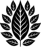 Beautiful black leaf silhouette illustration vector