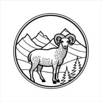 Bighorn Sheep Silhouette vector