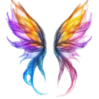 Vibrant fairy wings with a colorful gradient design isolated on a transparent background, Fairy Wings with Vibrant Color Gradient, Isolated on transparent background png