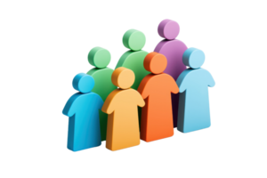 coloré Les figures représentant une diverse groupe de gens permanent ensemble. png