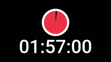 2 minuto contagem regressiva cronômetro com vermelho círculo contagem regressiva perfeito para Tempo gerenciamento, Tempo projetos, produtividade, apresentação diapositivos, ou contagem regressiva videos