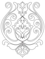 abstrato lótus, vintage linhas, não cor vintage padronizar elementos png