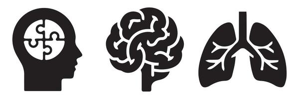 humano cerebro icono. yoga logo icono. ilustración eps 10 vector