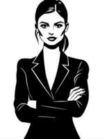 confidente mujer en negocio traje ilustración para profesional marca vector