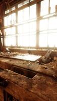 Traditional old carpenter workshop interior video