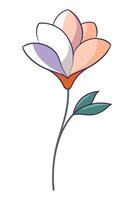Elegant Pastel Flower, Simple Bloom, Delicate Petals, Artistic Design, Floral Illustration, Natures vector