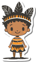 adorable enfant portant traditionnel indigène tenue png