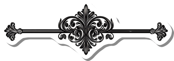 elegante Preto e branco floral Projeto elemento png